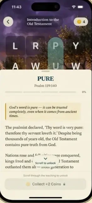 Mind Life Puzzle word found, with verse and reflection
