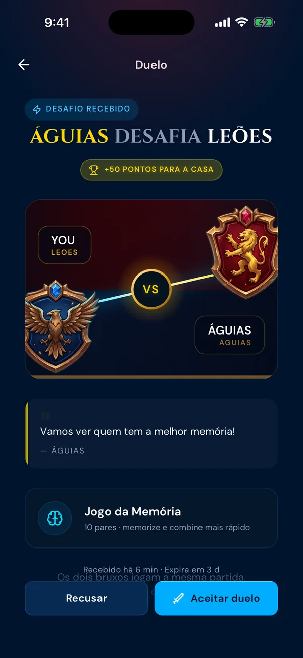Wizarding Bruno duel invitation between two houses